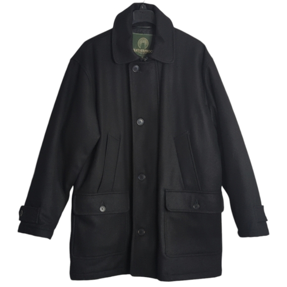 Weatherproof Classic Wool Blend Pea Coat Quilted Liner Black Men's M - Picture 15 of 15